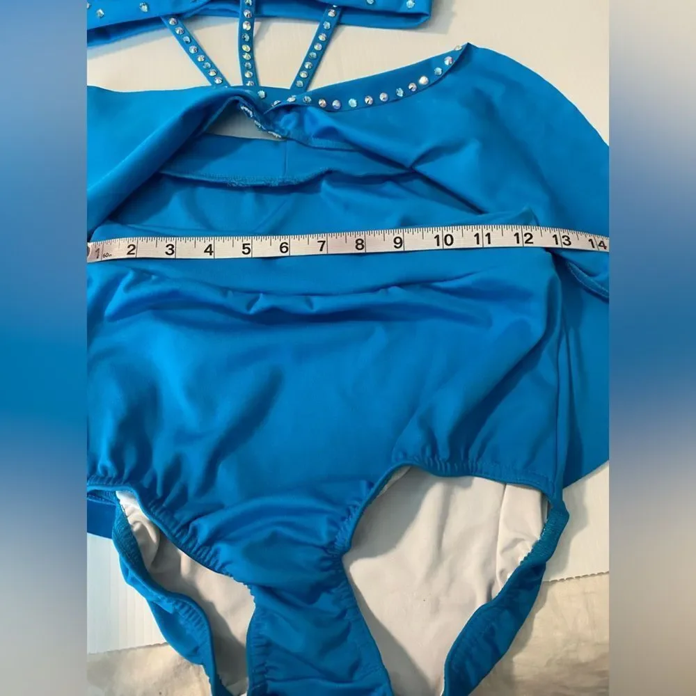 Kelle solo dance costume aqua blue custom sassy jazz 2907 Pretty Girls MA